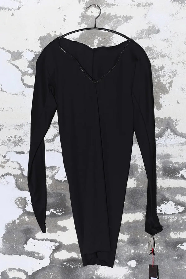 m.a+ V-neck long-sleeved T-shirt Italy MA-TW221DVL/S-JCL10-HEI Black